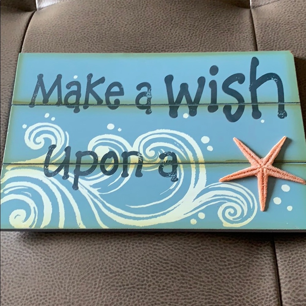 Wood Starfish Patio Plaque